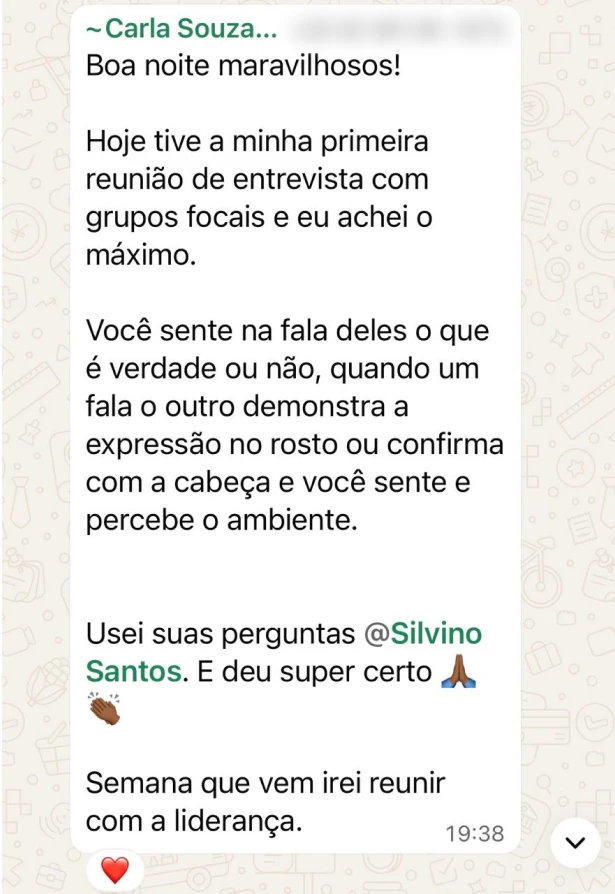 Depoimento de aluno do Método R.I.S.C.O.