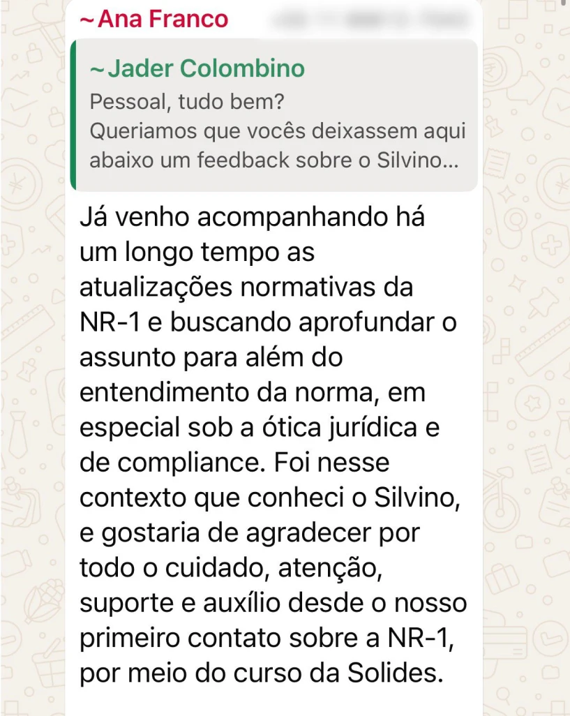 Depoimento de aluno do Método R.I.S.C.O.